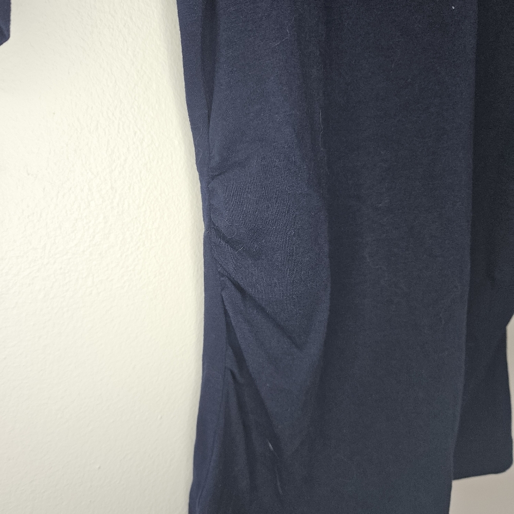Soho Navy Blue V-Neck Cinched Side Top Sz S - Picture 5 of 6